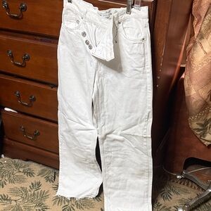 Zara White Wide Leg Pants size 32